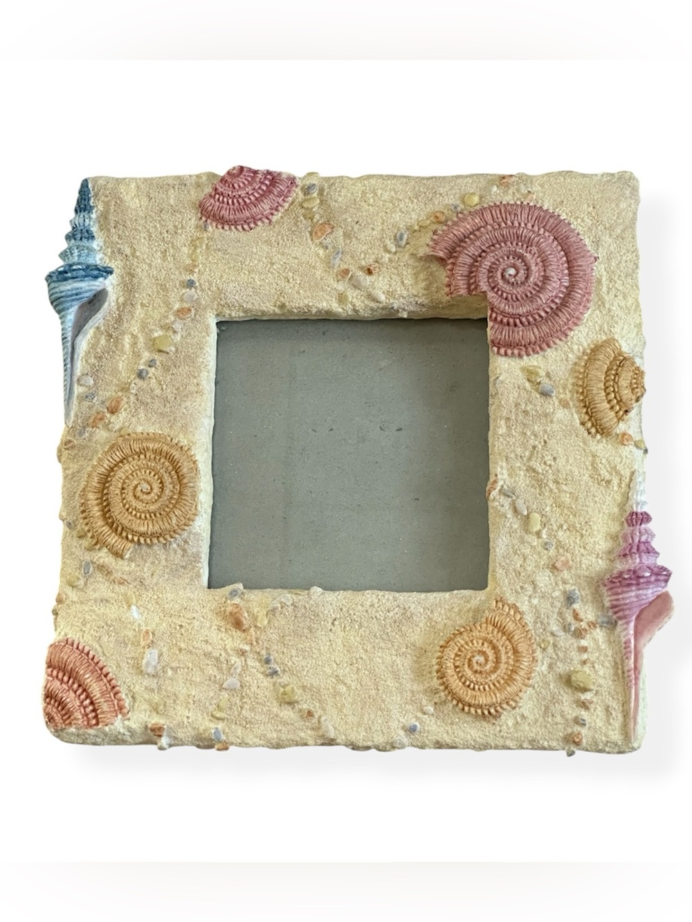 Vintage Coastal Seashell Sandstone Square Photo Frame